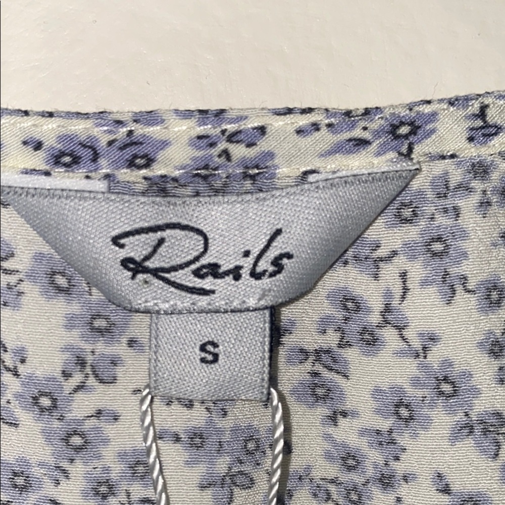 Rails Helena Blue Garden Floral Button Front Mini Dress Size S - Picture 2 of 13